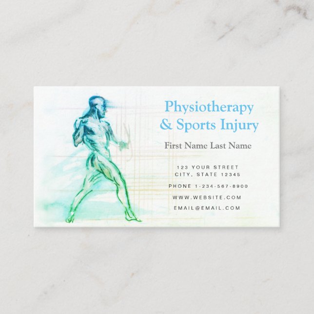 Physiotherapy and Sports Injury Business Card (Front)