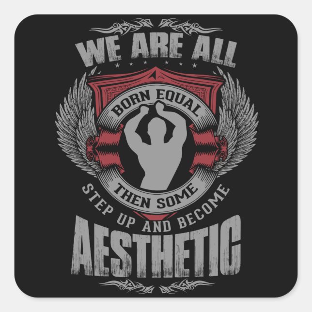 Physique Motivation - Aesthetics - Step Up - Zyzz Square Sticker (Front)