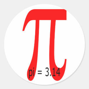 pi = 3,14159265 classic round sticker