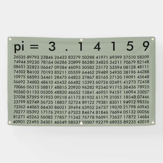 pi= 3.14159 Mathematics Math Science pi Day Digits Banner (Horizontal)