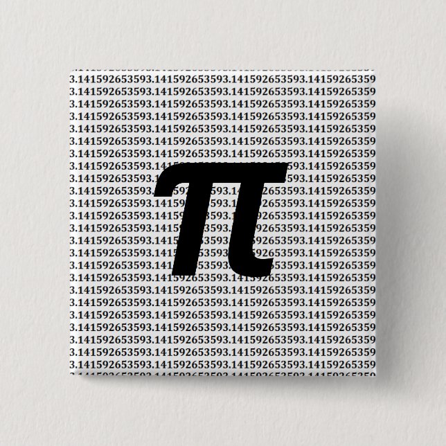 Pi: 3.14 Math Geek 2 Inch Square Button (Front)