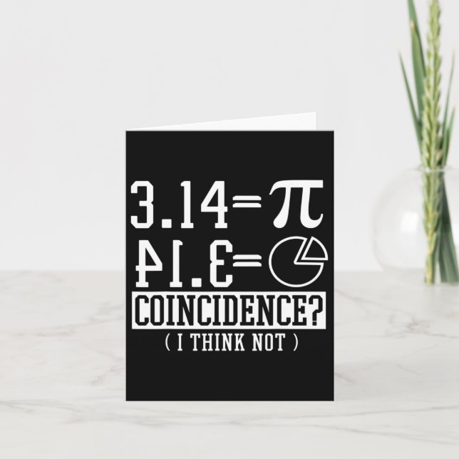 Pi 3.14 Math Happy 14th March Birthday Coincidence Card (Front)