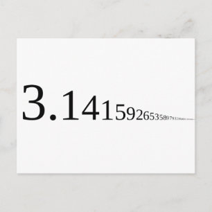 Pi - 3.14... postcard