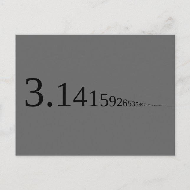 Pi - 3.14... postcard (Front)