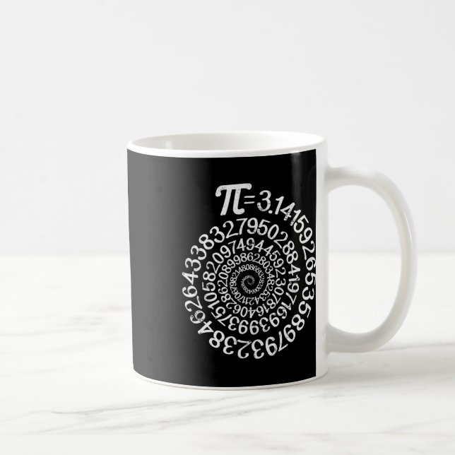 Pi = 3.14 Spiral Math Science Geek 3.14 Pi Day Ste Coffee Mug (Right)