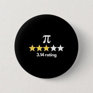 Pi 3.14 Star Rating Funny Pi Humour Pi Day Novelty 2 Inch Round Button