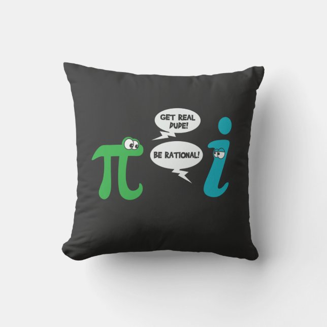 Pi and Imaginary Number Throw Pillow (Front)
