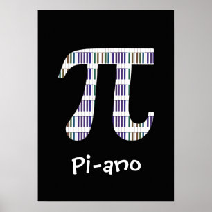 Pi-ano ~ Funny Math Music Geek Poster Variation