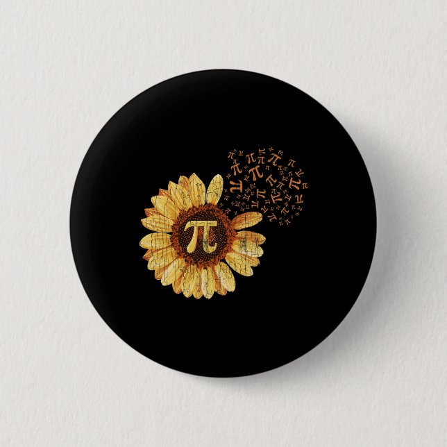 Pi Apparel Pi Day Sunflower Attire Math Funny Gift 2 Inch Round Button (Front)
