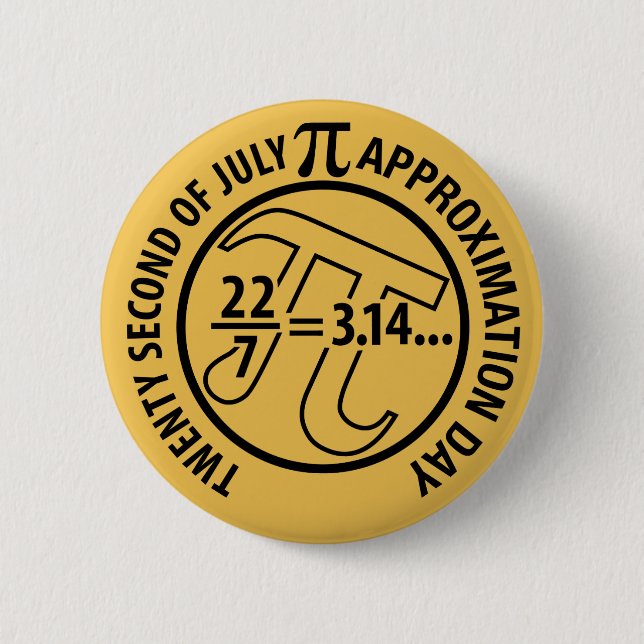 Pi Approximation Day 2 Inch Round Button (Front)