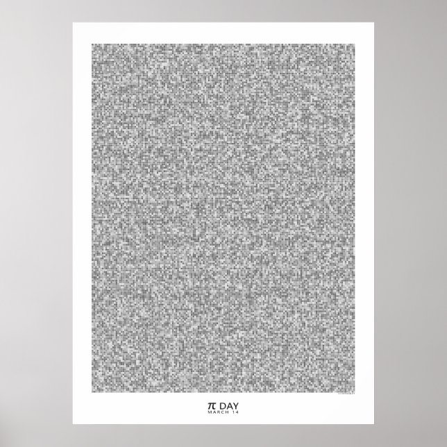 Pi art - Graphic Pi to the 31,415th decimal place Poster (Front)