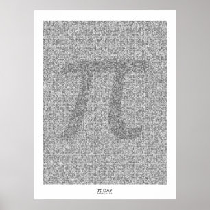 Pi art to the 31,415th decimal place with large Pi Poster