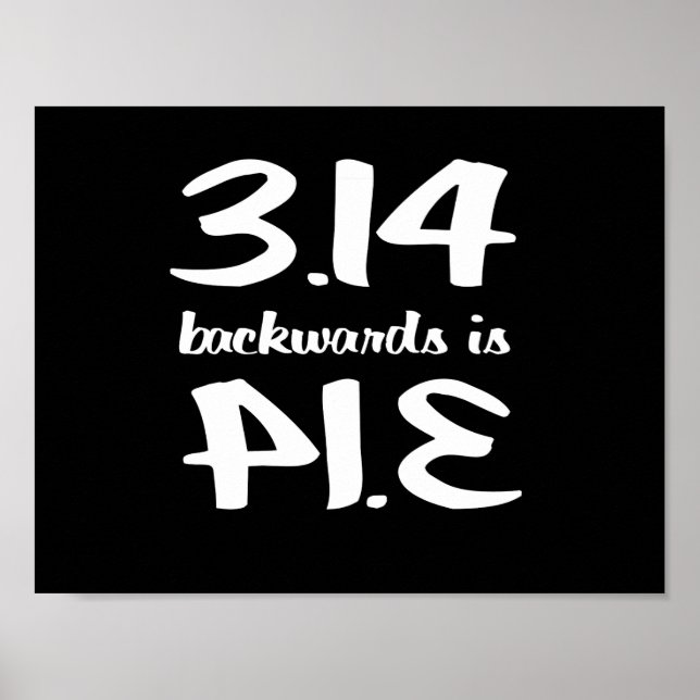 Pi Backwards is Pie Poster (Front)