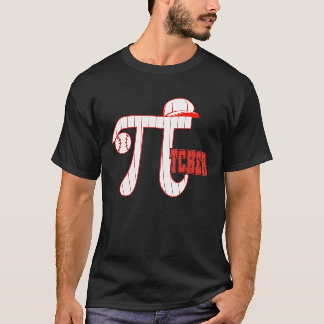 Pi  Baseball Pitcher  3 14 Pi Day Math Science & S T-Shirt (Front)