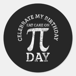 Pi Birthday Math Day Vintage  Classic Round Sticker