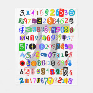 Pi Calculated in Unique and Colourful Fonts Fleece Blanket