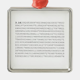 Pi Celebrate 3.14 Pi Day Metal Ornament