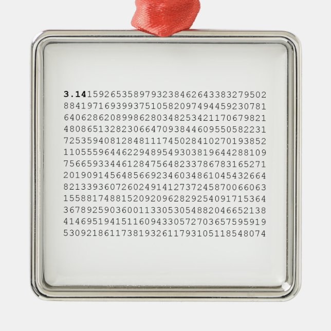 Pi Celebrate 3.14 Pi Day Metal Ornament (Front)