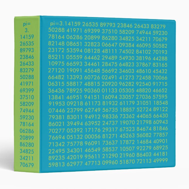 pi chiffres, Math Love, 3 Cercles Classeur bleu ve (Devant/Côté)