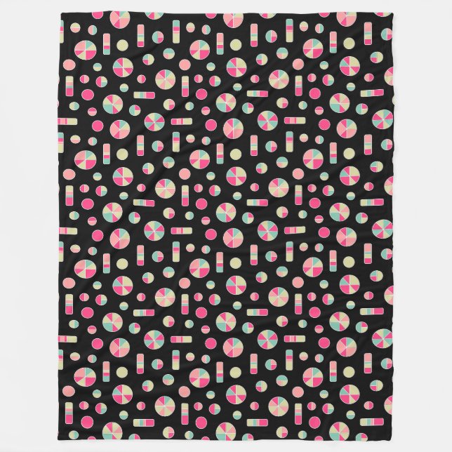 Pi Circles and Bars Pattern 271019v1 - Black Fleece Blanket (Front)