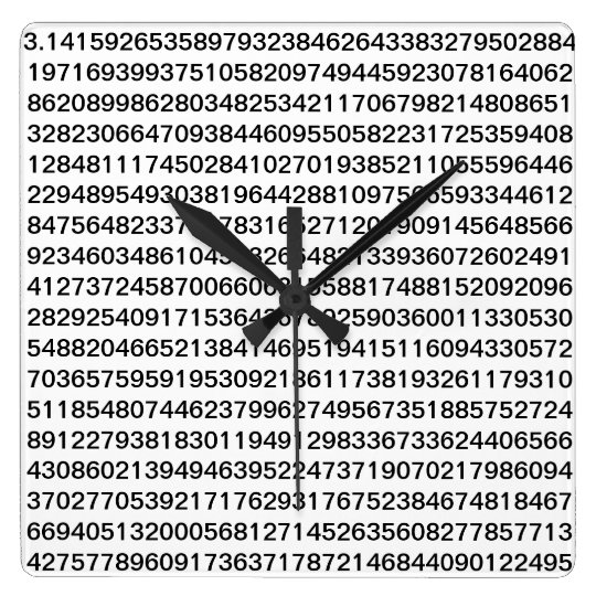 PI CLOCK Zazzle.ca
