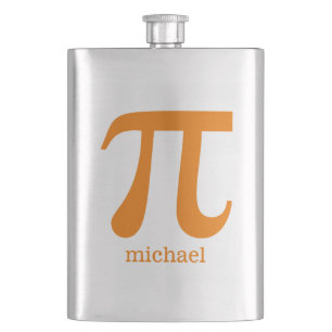 Pi custom monogram flask