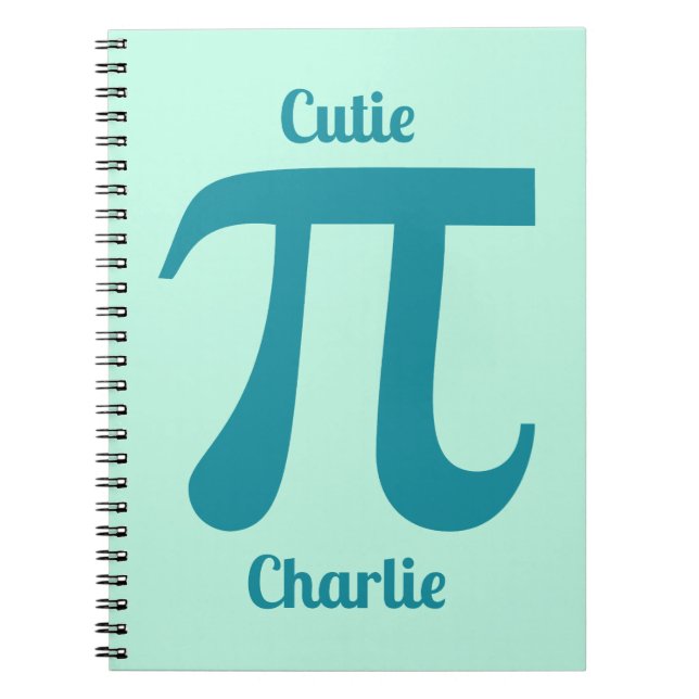 Pi / Cutie Pi custom text & colour Notebook (Front)