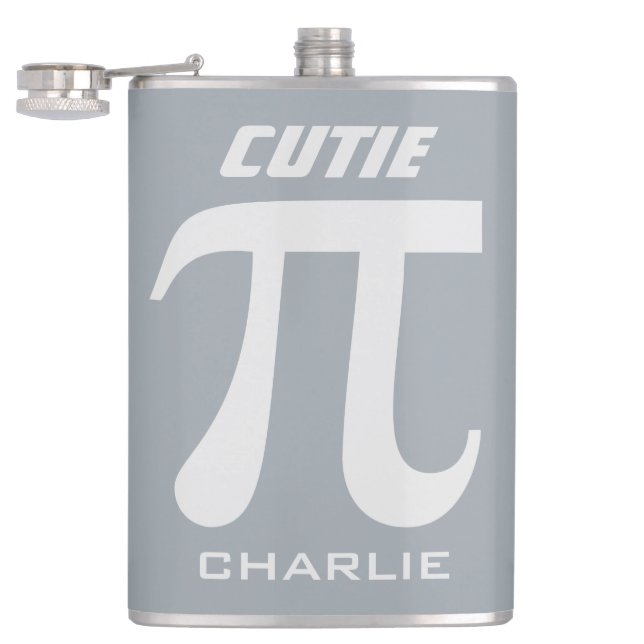 Pi / Cutie Pie custom monogram flask (Opened)