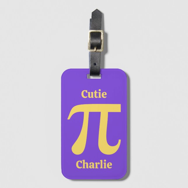 Pi / Cutie Pie custom name Luggage Tag (Front Vertical)