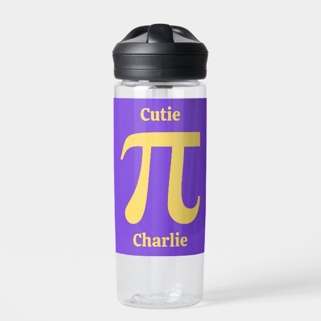 Pi / Cutie Pie custom name Water Bottle (Front)