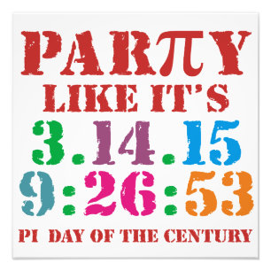 Pi day 2015 poster imprimer art 3.14.15 9:26:53 Pi