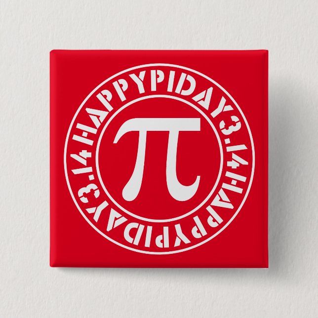 Pi Day 2 Inch Square Button (Front)