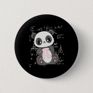Pi Day 3.14159 Algebra Mathematic Anime Panda Bear 2 Inch Round Button
