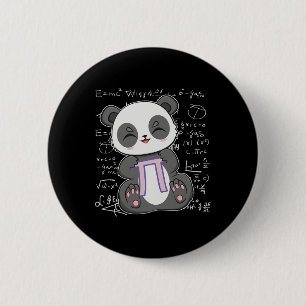 Pi Day 3.14159 Algebra Mathematic Anime Panda Bear 2 Inch Round Button