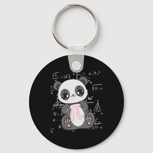 Pi Day 3.14159 Algebra Mathematic Anime Panda Bear Keychain (Front)