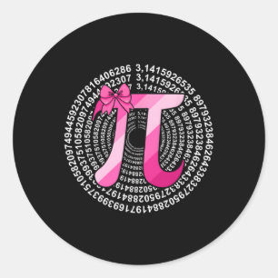 Pi Day 3.14159 Cute Pink Pi Pi Symbol Science And  Classic Round Sticker