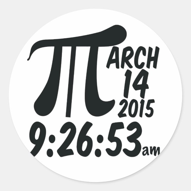 Pi Day 3/14/15 Classic Round Sticker (Front)