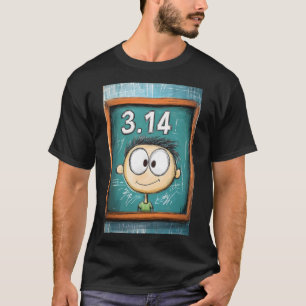 Pi Day 3.14 Cartoonish Geeky Curiosity  T-Shirt