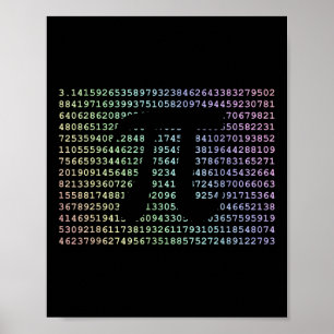 Pi Day 3.14 Cool Funny Nerd Math Geek 2017 Rainbow Poster