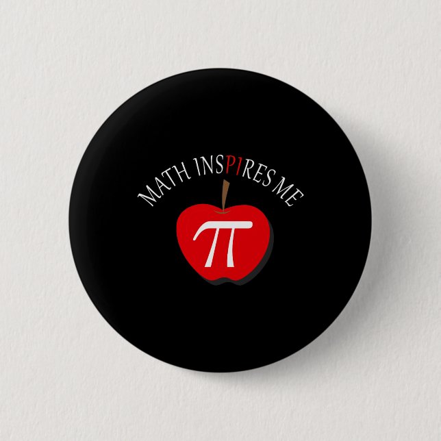 Pi Day 3.14 Funny Math Inspires Me  2 Inch Round Button (Front)