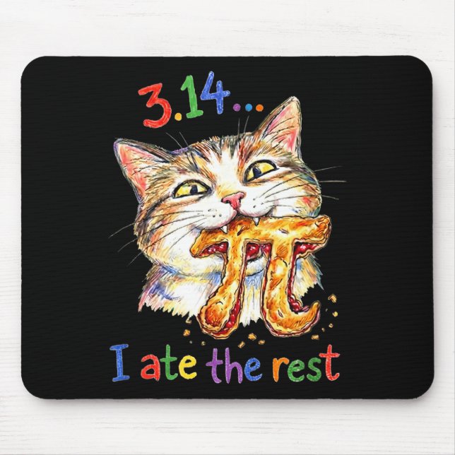Pi Day 3.14 Funny Pie Menu Poster _ Math Lover Déc Mouse Pad (Front)