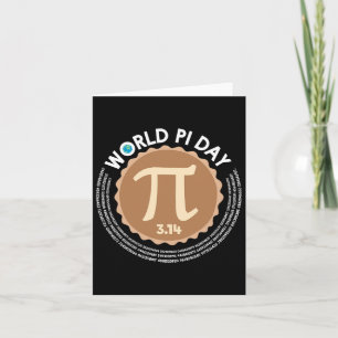 Pi Day - 3.14 March 14 - Math Geometry Nerd - Pie Card