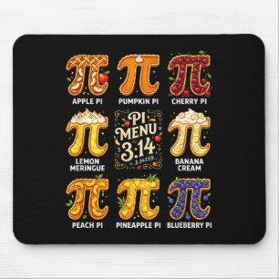 Pi Day 3.14 Pi Menu Funny Fruit Pie Menu Teachers Mouse Pad