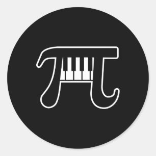 Pi Day 3.14 Piano Funny Pi Day 3.14 Math Classic Round Sticker