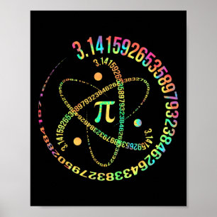 Pi Day 3.14 Spiral Pi Number Math Teacher Women Ki Poster
