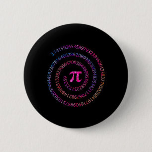 Pi Day 3.14 Spiral Pi Numbers Math Teacher Women K 2 Inch Round Button