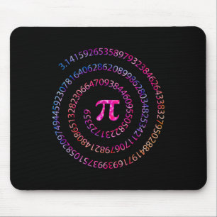 Pi Day 3.14 Spiral Pi Numbers Math Teacher Women K Mouse Pad