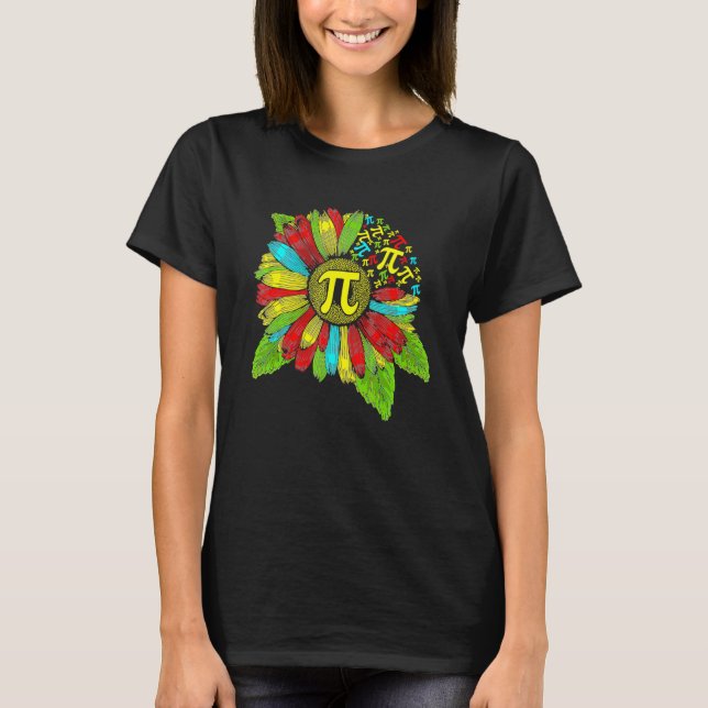 Pi Day 3 14 Sunflower Symbol Math Lovers Geek Nerd T-Shirt (Front)