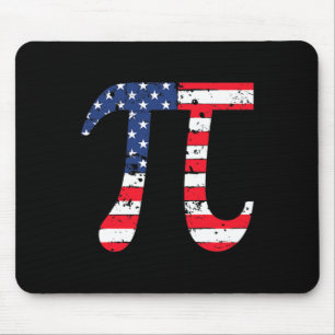 Pi Day American Flag Patriotic Math Nerd 3.14 Funn Mouse Pad
