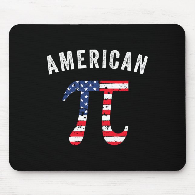 Pi Day American Flag Patriotic Math Nerd 3.14 July Mouse Pad (Front)